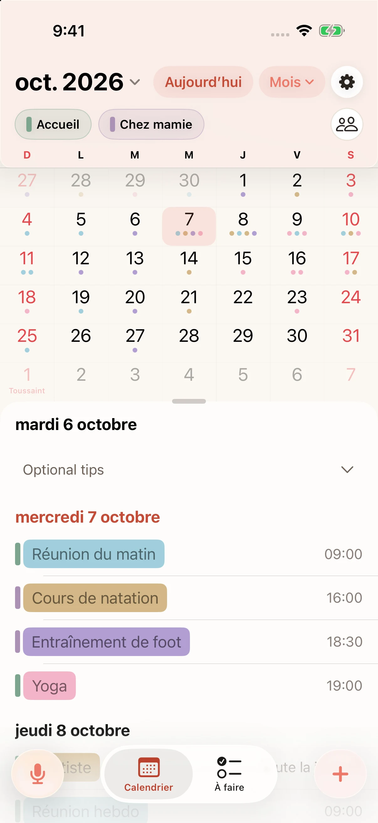 Écrans de démonstration